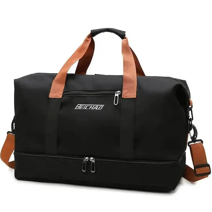 Nylon Duffel Bag for Travel – Large Capacity, Foldable, Shoe Compartment – Men & Women