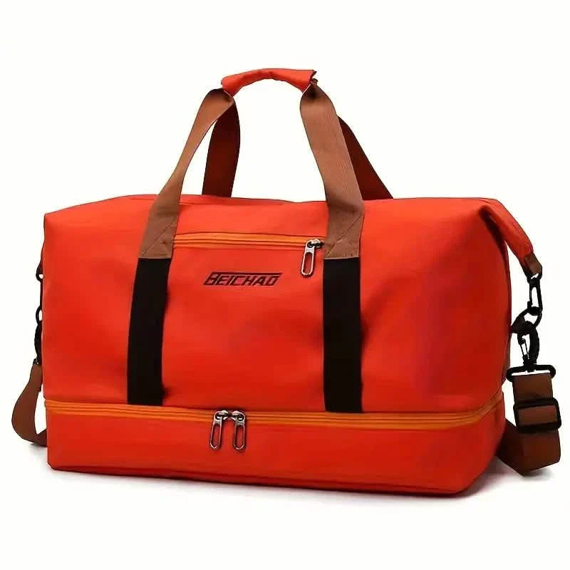 Nylon Duffel Bag for Travel – Large Capacity, Foldable, Shoe Compartment – Men & Women
