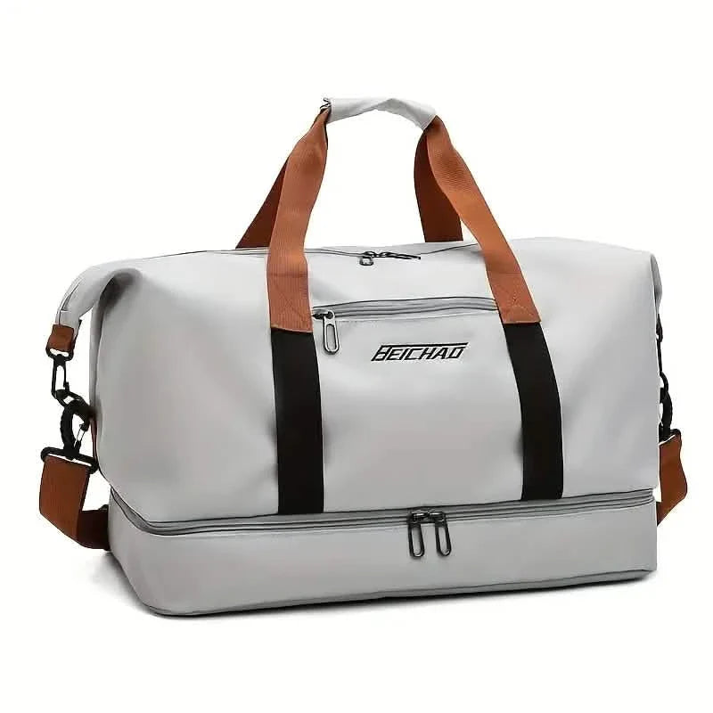Nylon Duffel Bag for Travel – Large Capacity, Foldable, Shoe Compartment – Men & Women